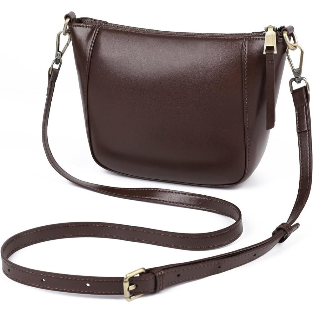 Crossbody Bag for Women Genuine Leather Small Shoulder Purse with Adjustable Str